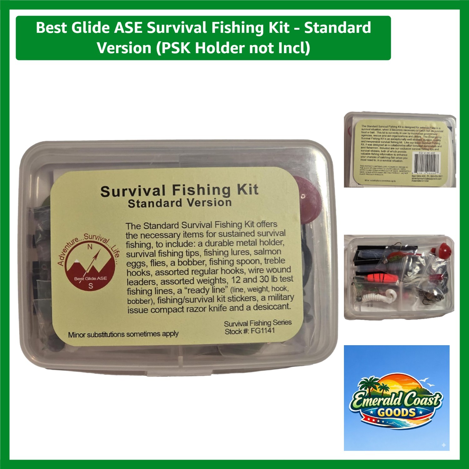 Survival Fishing Kit – Complete Gear in Compact 4.4×3.25×1 Inch Design