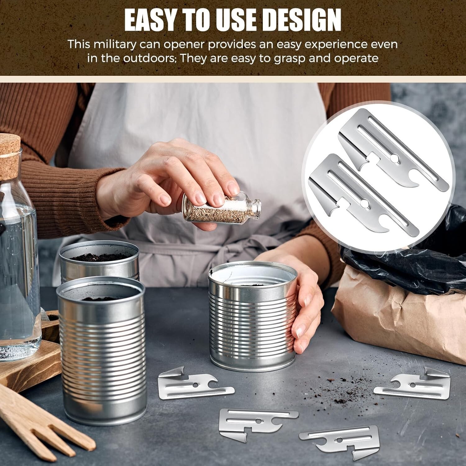 P-38 and P-51 Military Style Can Opener Kitchen Travel Camping Survival-20 Pcs