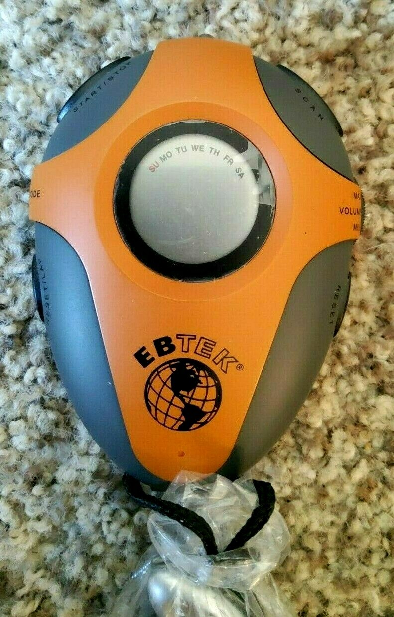 Eddie Bauer Compass FM Radio, LED Light Clock Stopwatch, EBTEK Portable, Hiking