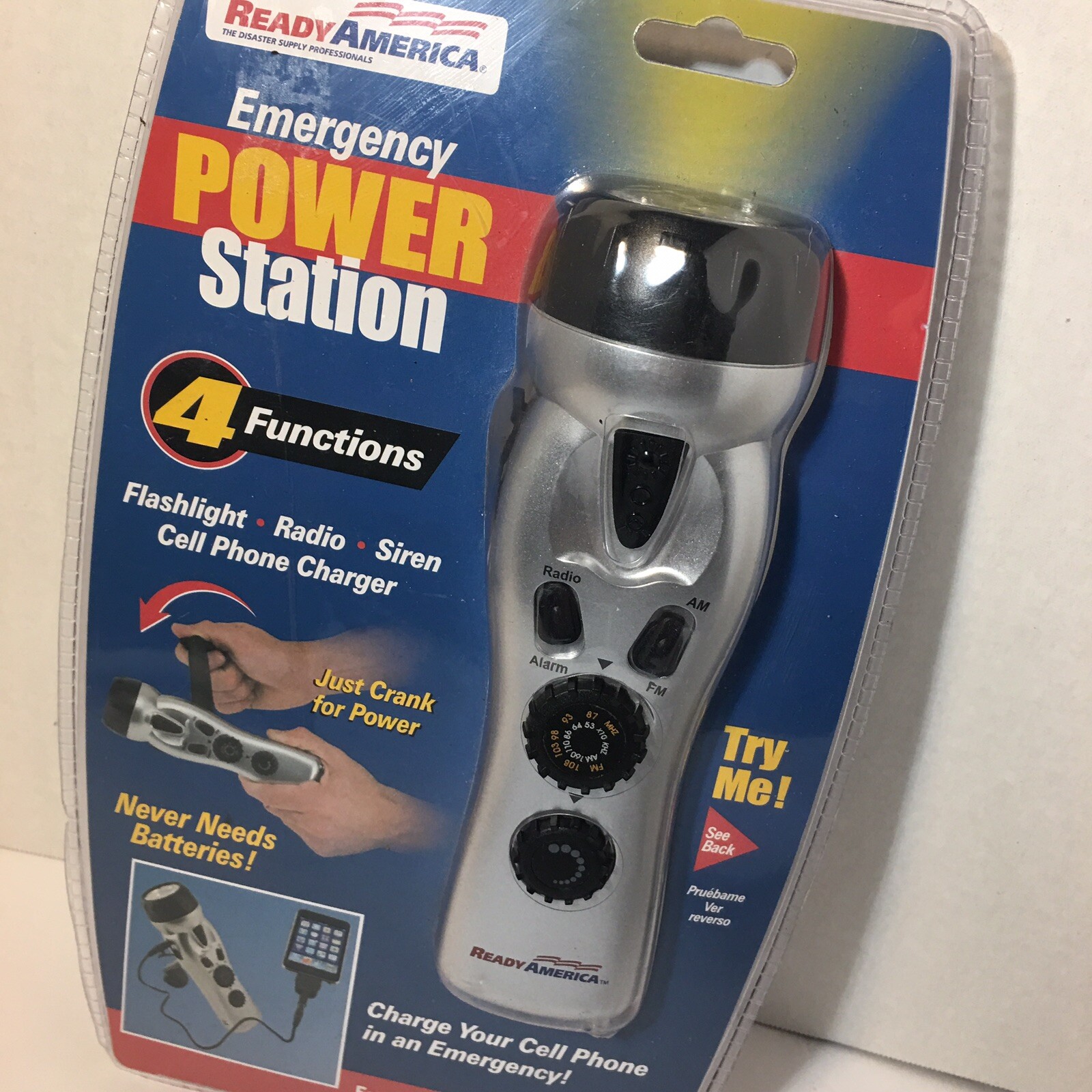 Ready America Emergency Power Station Flashlight | Radio | Siren | Phone Charger