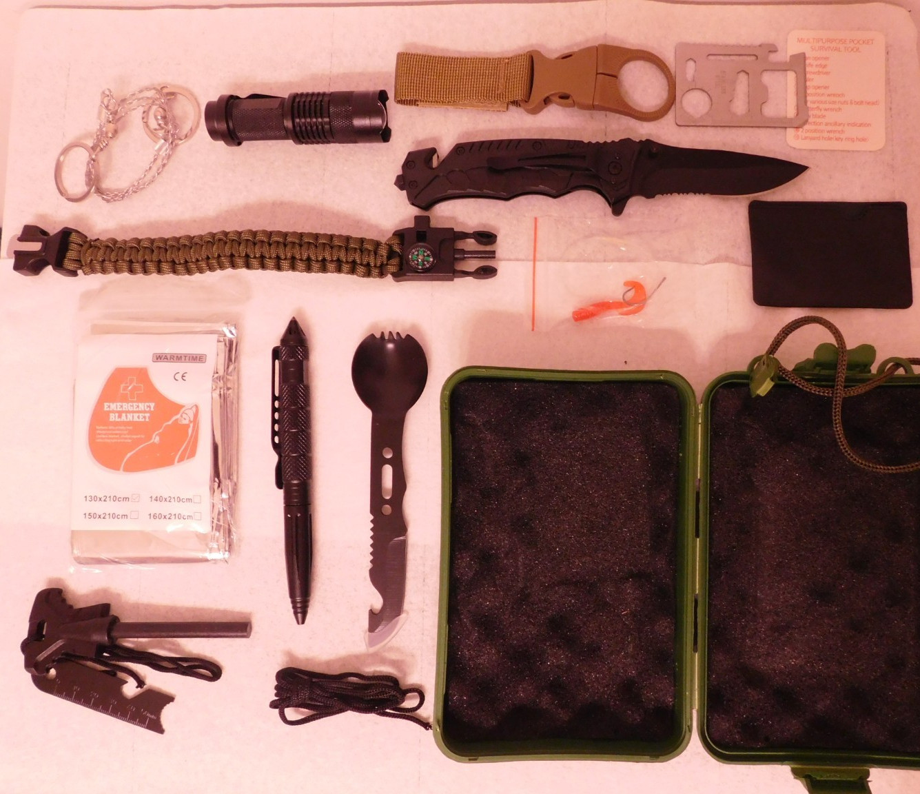 12-Item Survival Kit [36 functions] A “must” for camping bag / car’s trunk -NEW-