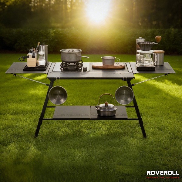 GOCAMP IGT Outdoor Camping Kitchen Base Cooking Table Set w/ Spider Stove Burner