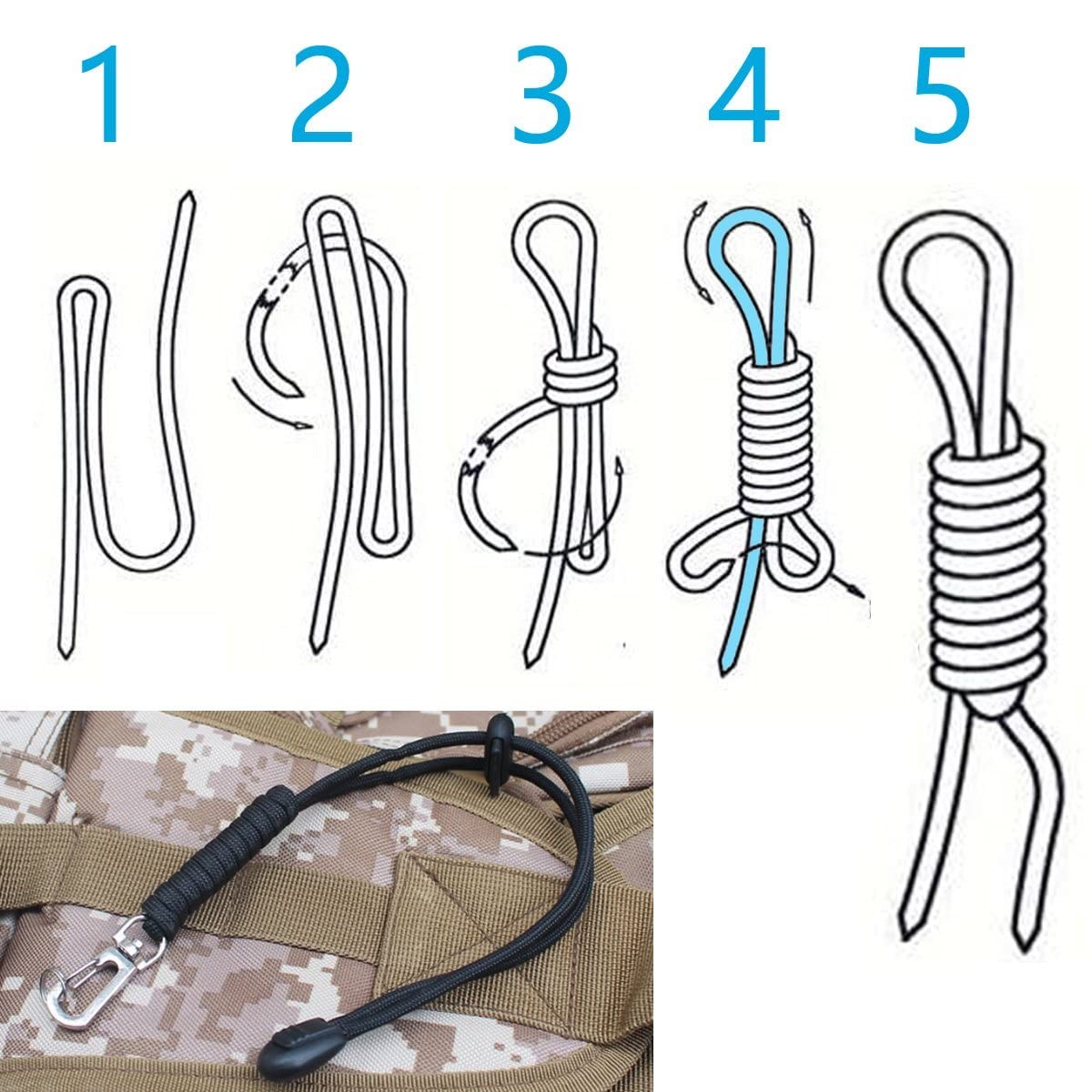50pcs Paracord Set Beginner DIY String Keychains Lanyards Lanya…