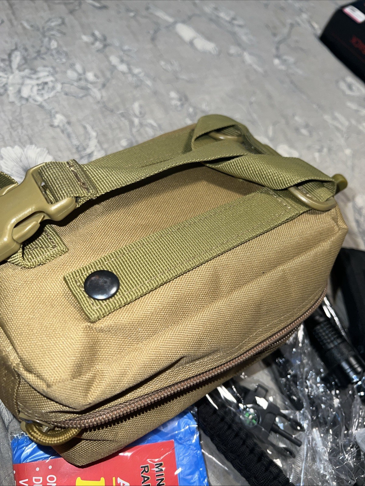 Emergency Survival Kit First Aid Bug out Military Prepper Brown Piece Set