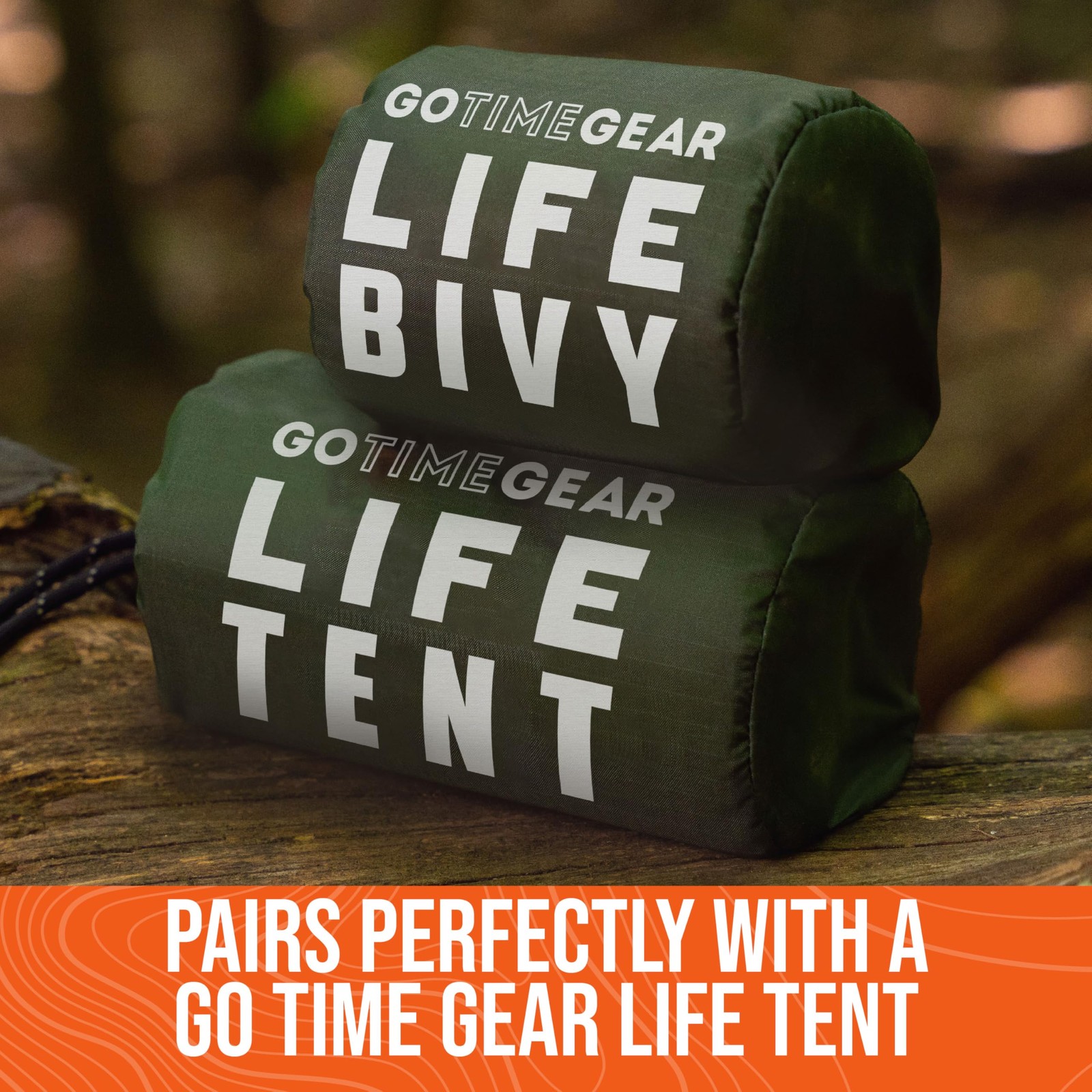 Go Time Gear Lightweight Bivy Sack – Emergency with 120 1 Pack, Orange