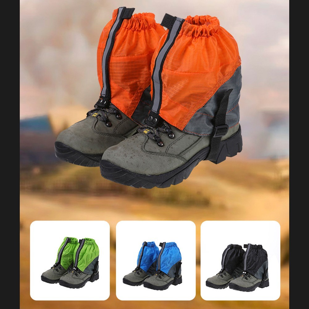 Outdoor Waterproof Leg Gaiters Hiking Foot Covers With Reflective Strips