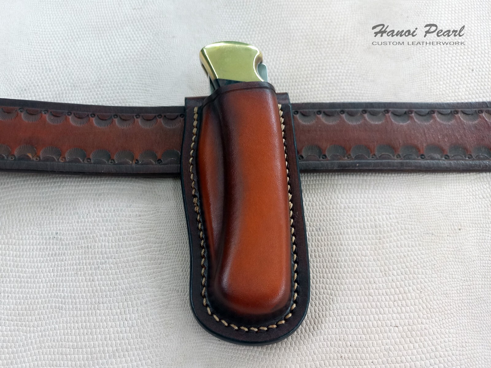 Custom Buck 110 Sheath | Vertical Belt Loop Sheath | Right Handed Sheath