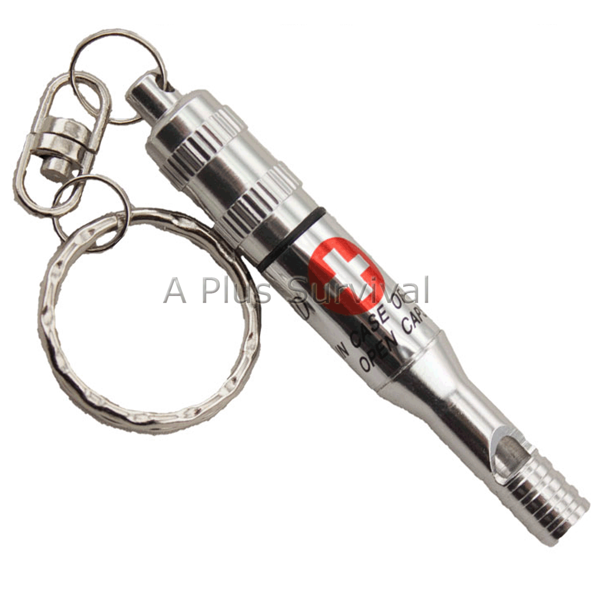 Keychain Whistle with Pill Case for Emergency & Survival Kit Items