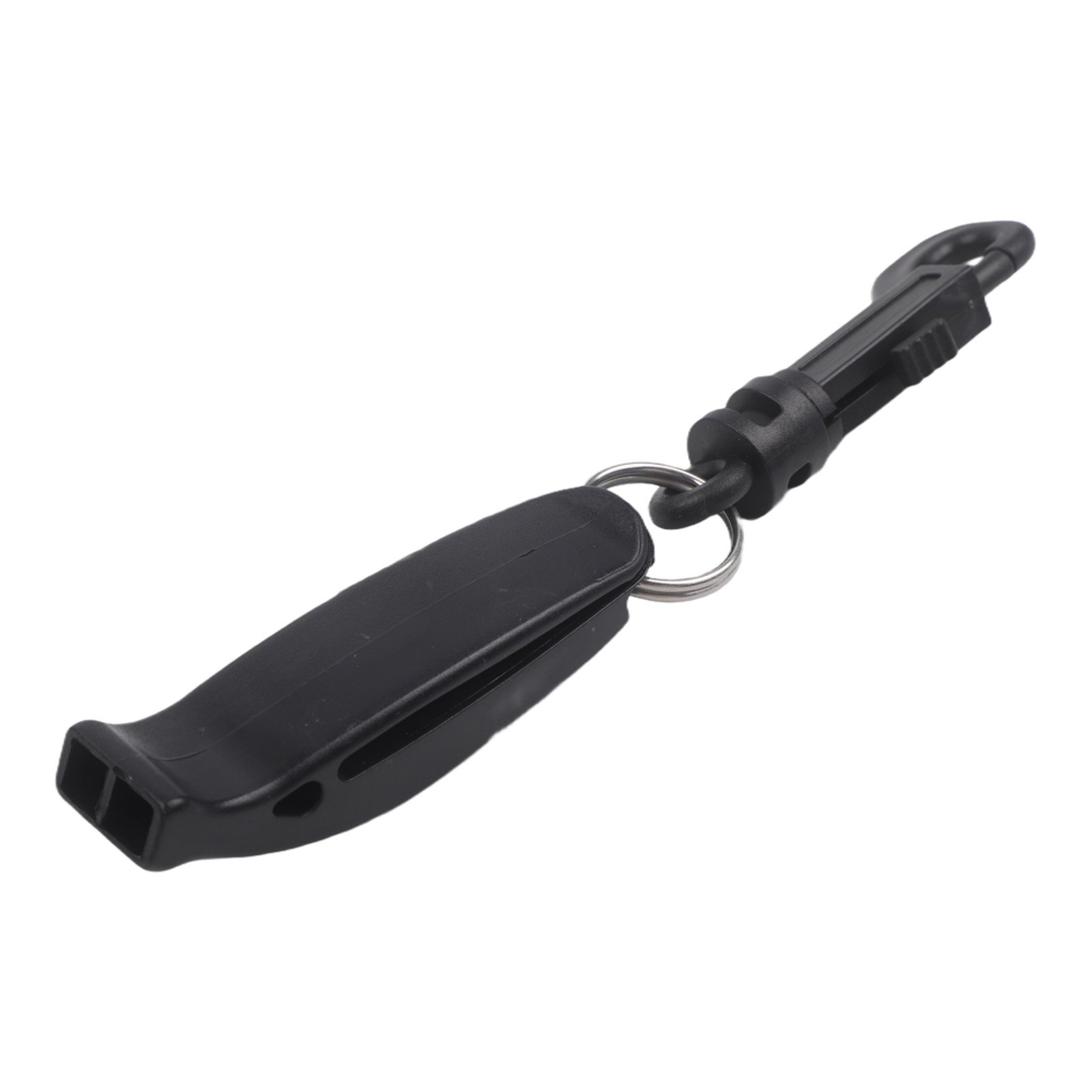 Survival whistle for hiking and camping with secure nylon lanyard hole