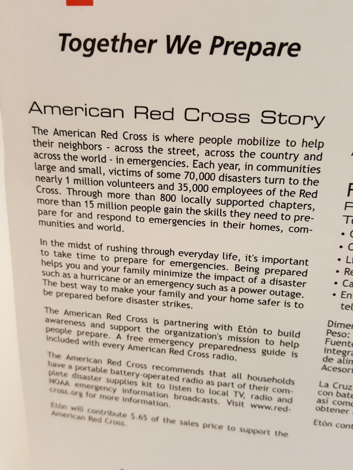 American Red Cross emergency radio hand crank FR300 Eton