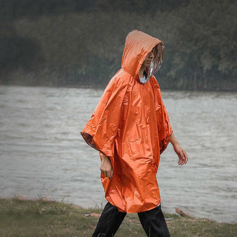 1pc Emergency Rain Poncho Survival Gear Equipment Waterproof Camping Outdoor