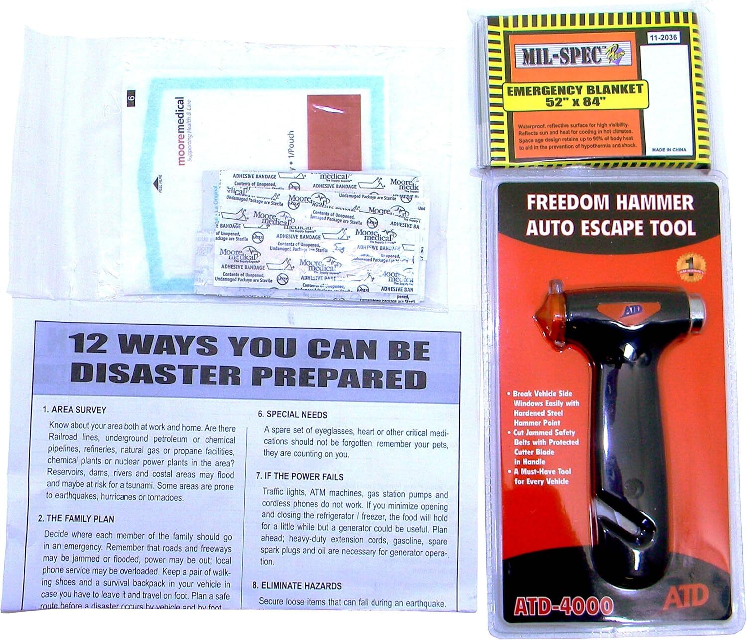 ZOMBIE 3-Day Survival Kit Food Water Lighting Tools Warmth First Aid Emergency