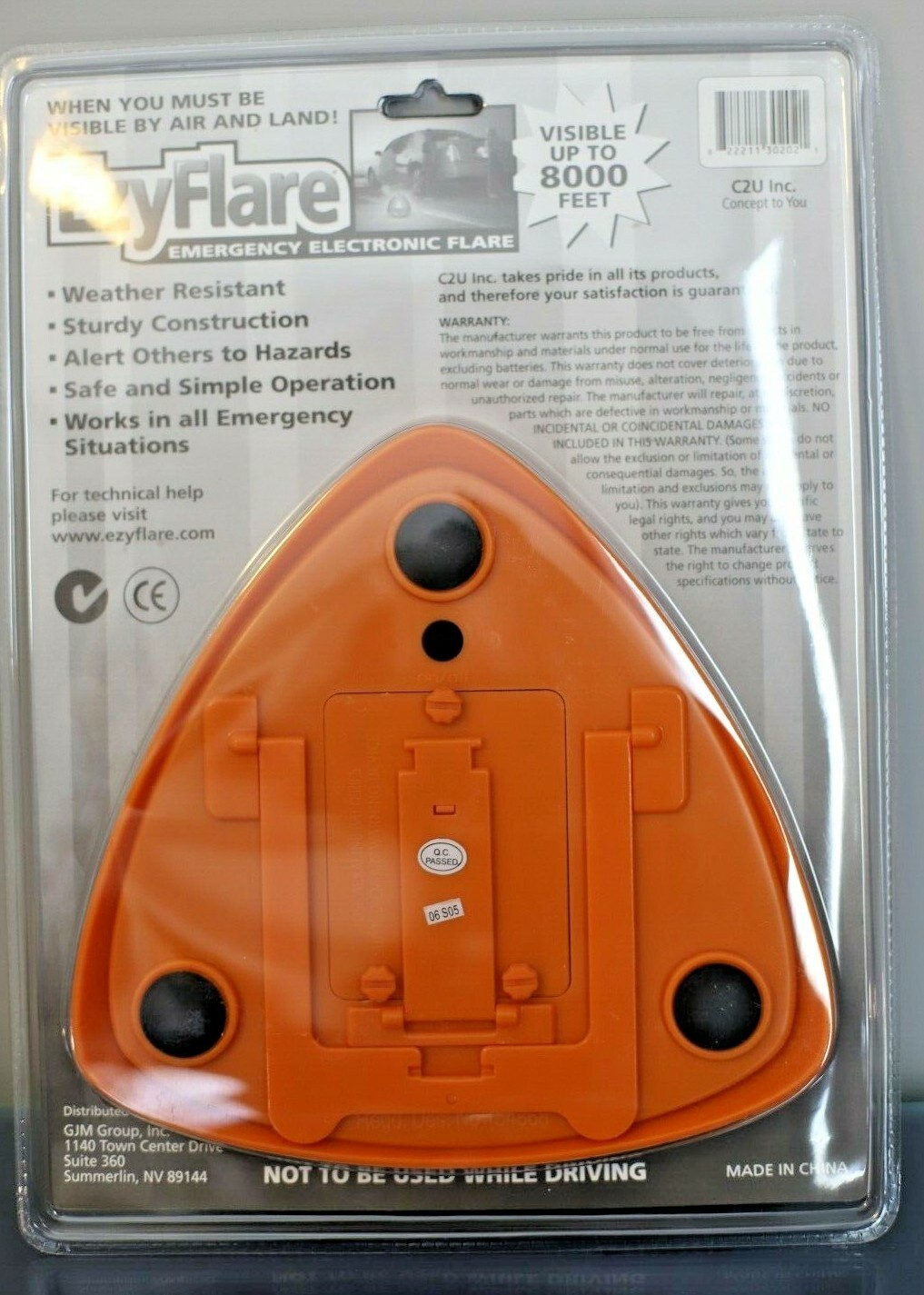 EzyFlare Emergency Electronic Flare Visible 8000 Ft by Air & Land Weather Resist