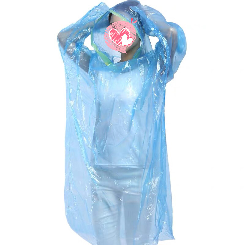 (Packs of 10) Disposable Emergency Hooded Poncho Rain Coat Protection Gown
