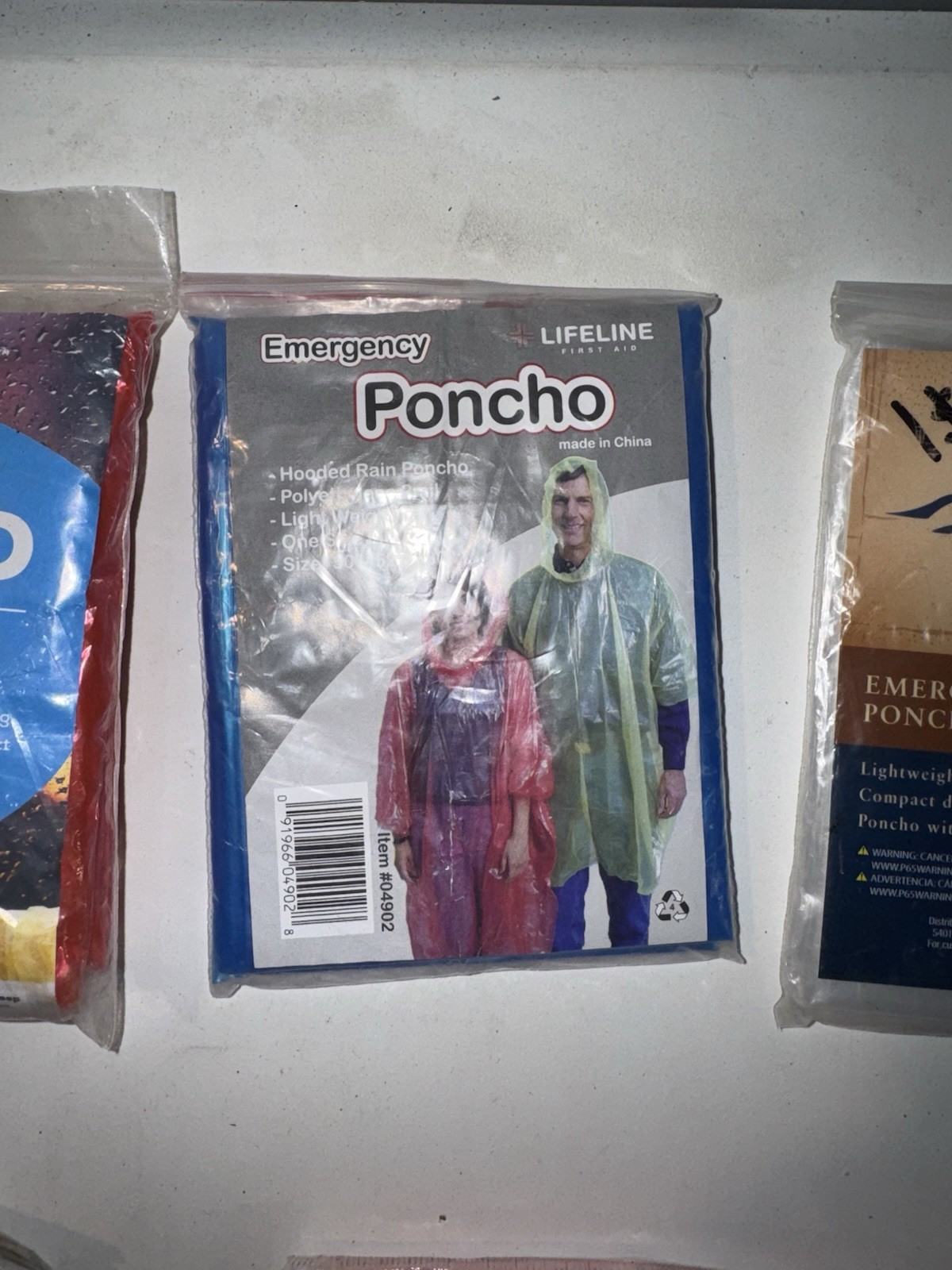 Lot of 6 Emergency & Rain Ponchos – Mixed Brands – One Size Fits All