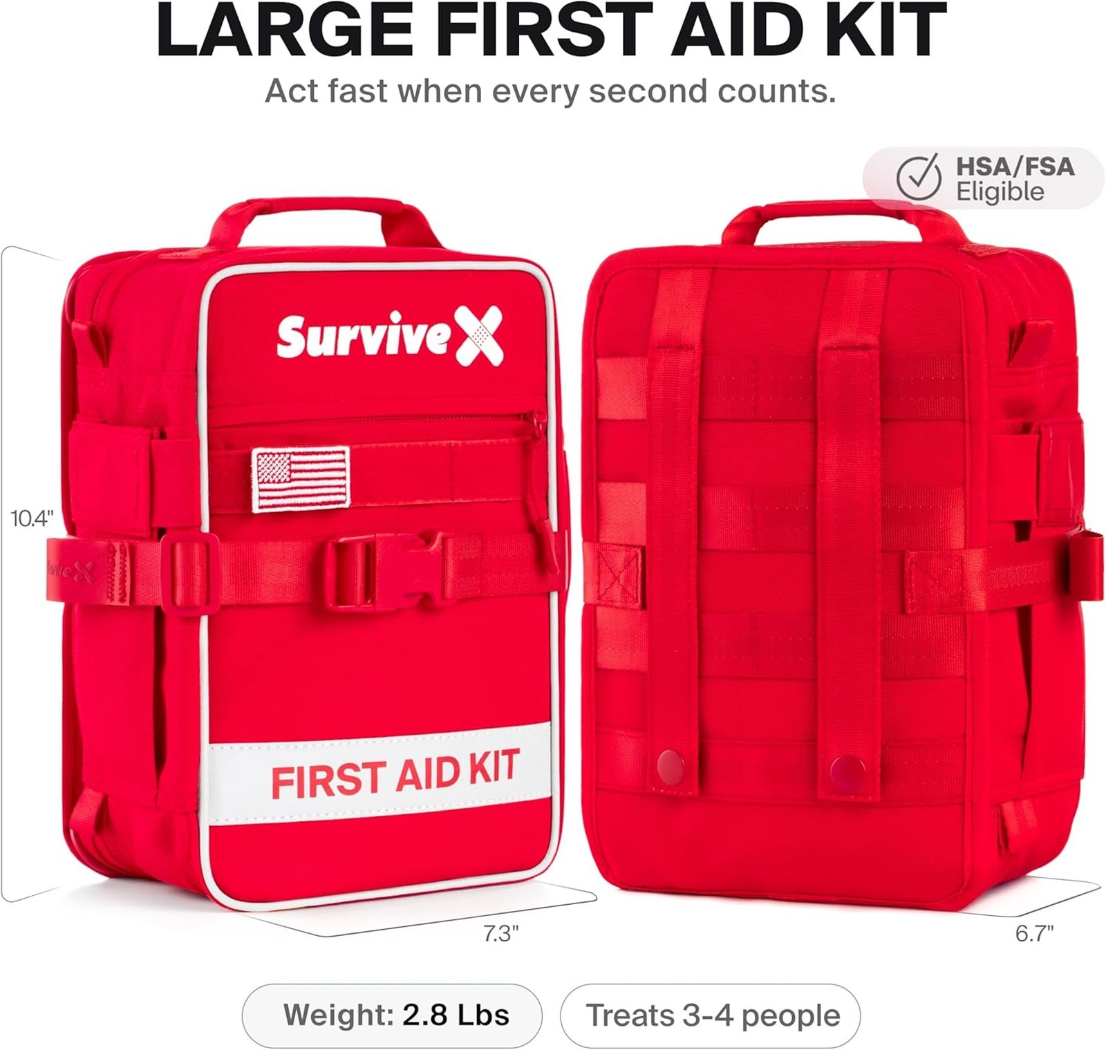 First Aid Kit Large for Car Travel Home Emergency Supplies for Hiking Camping
