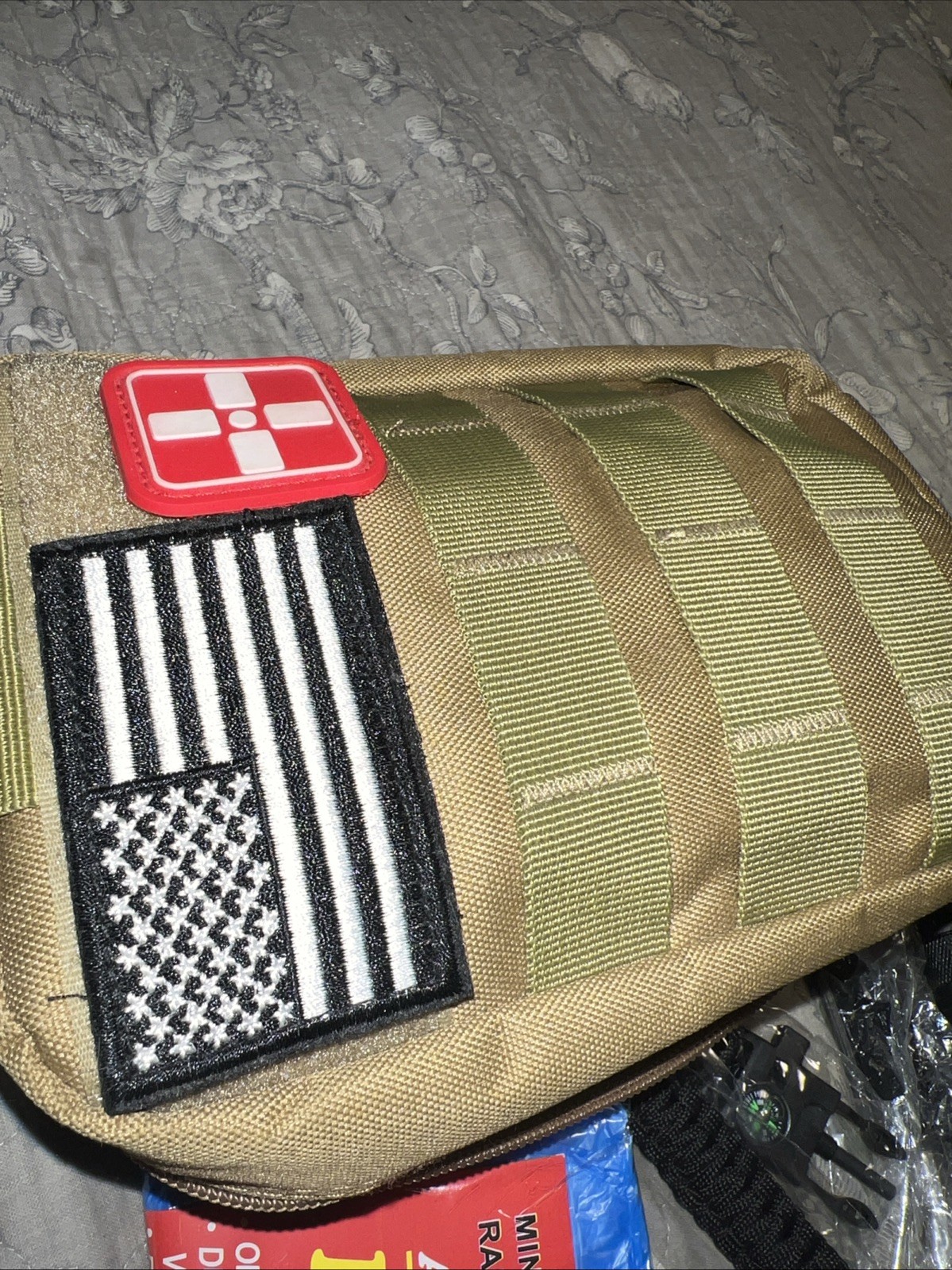 Emergency Survival Kit First Aid Bug out Military Prepper Brown Piece Set