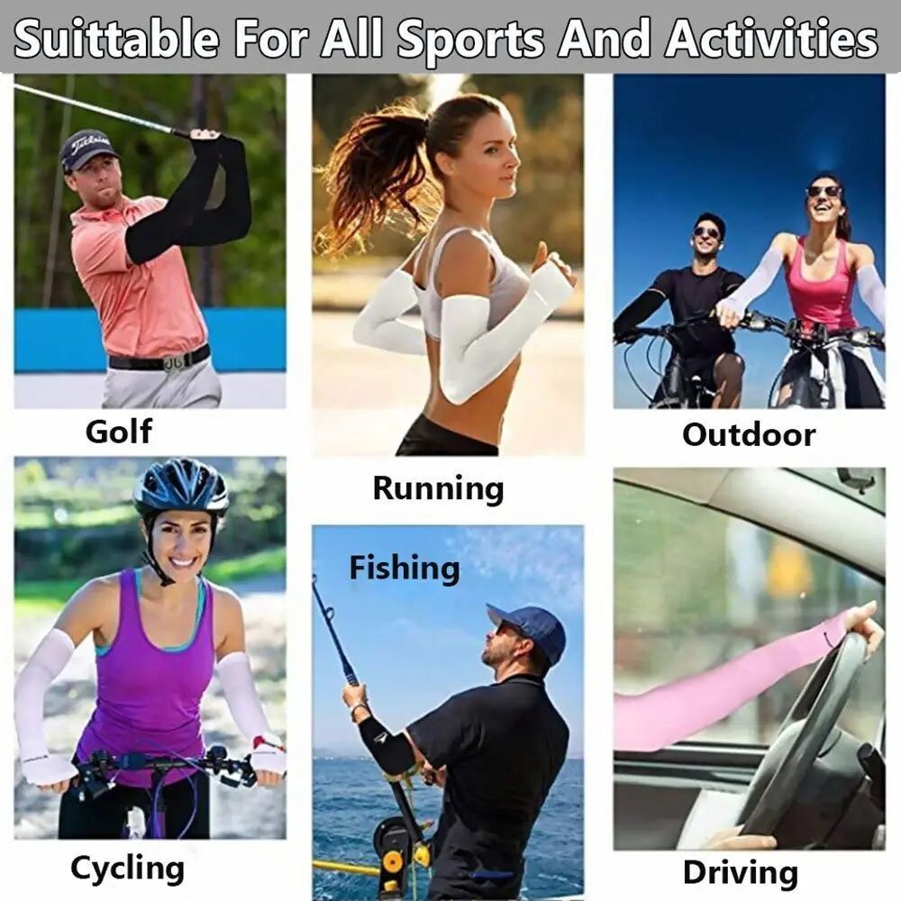 2Pcs Arm Sleeves – UV Protection, Cooling, Warm, Sports, Cycling, Running