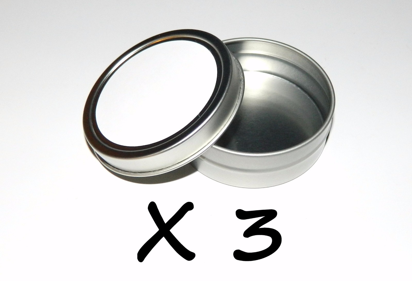 3 X 2-oz Round Metal Blank White Label Slip-Lid Tin Can Container – Use 4 Crafts