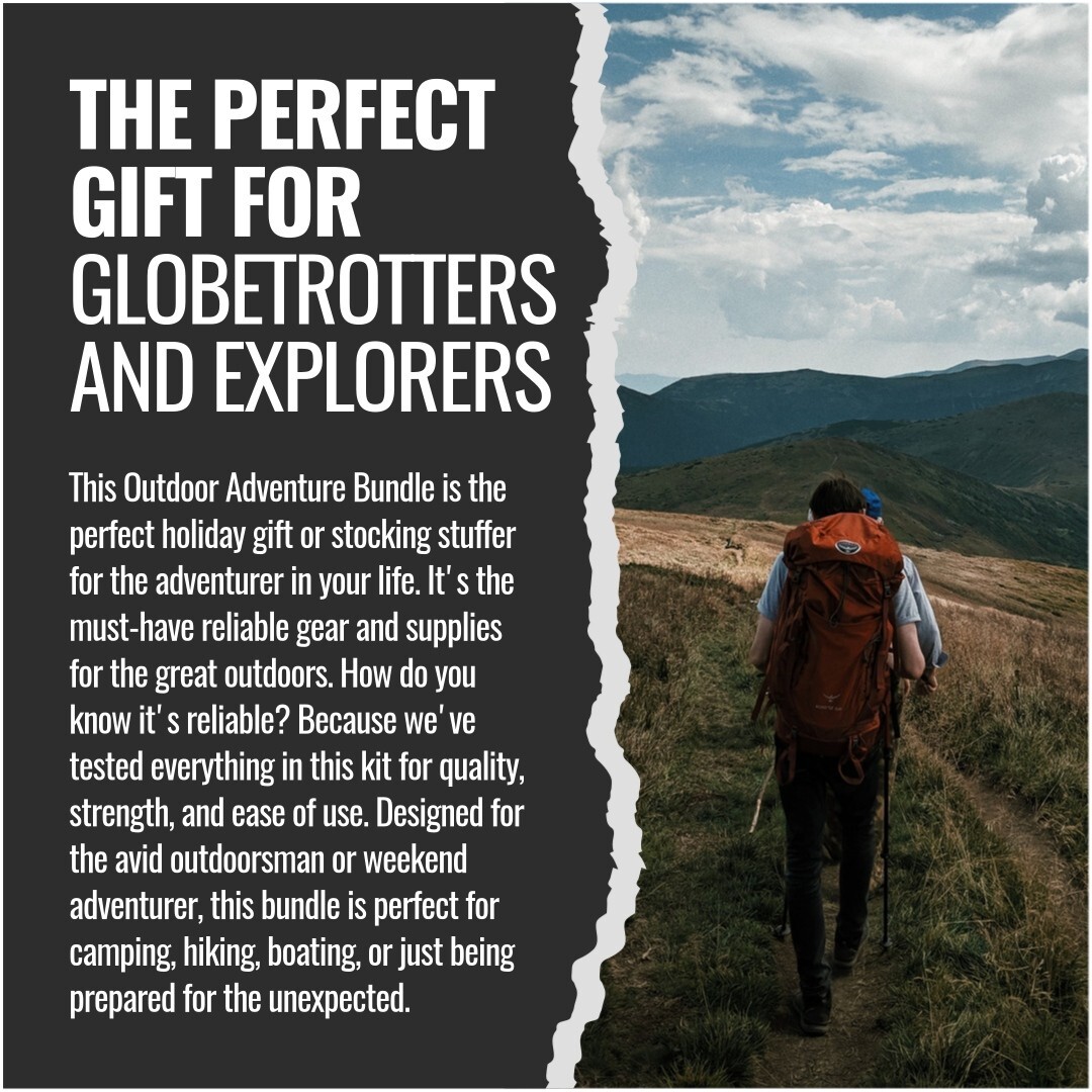 2 Day Emergency Food, Water Filter, Firestarter Outdoor Adventure Survival Kit