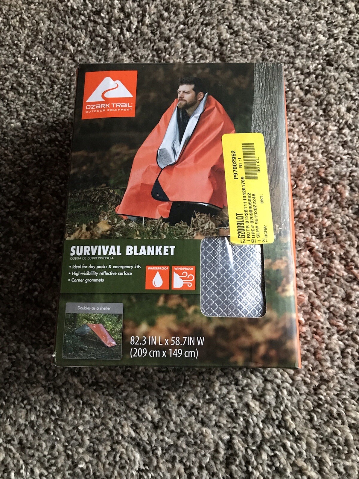 Survival Blanket Ozark Trail – Orange..New In Box