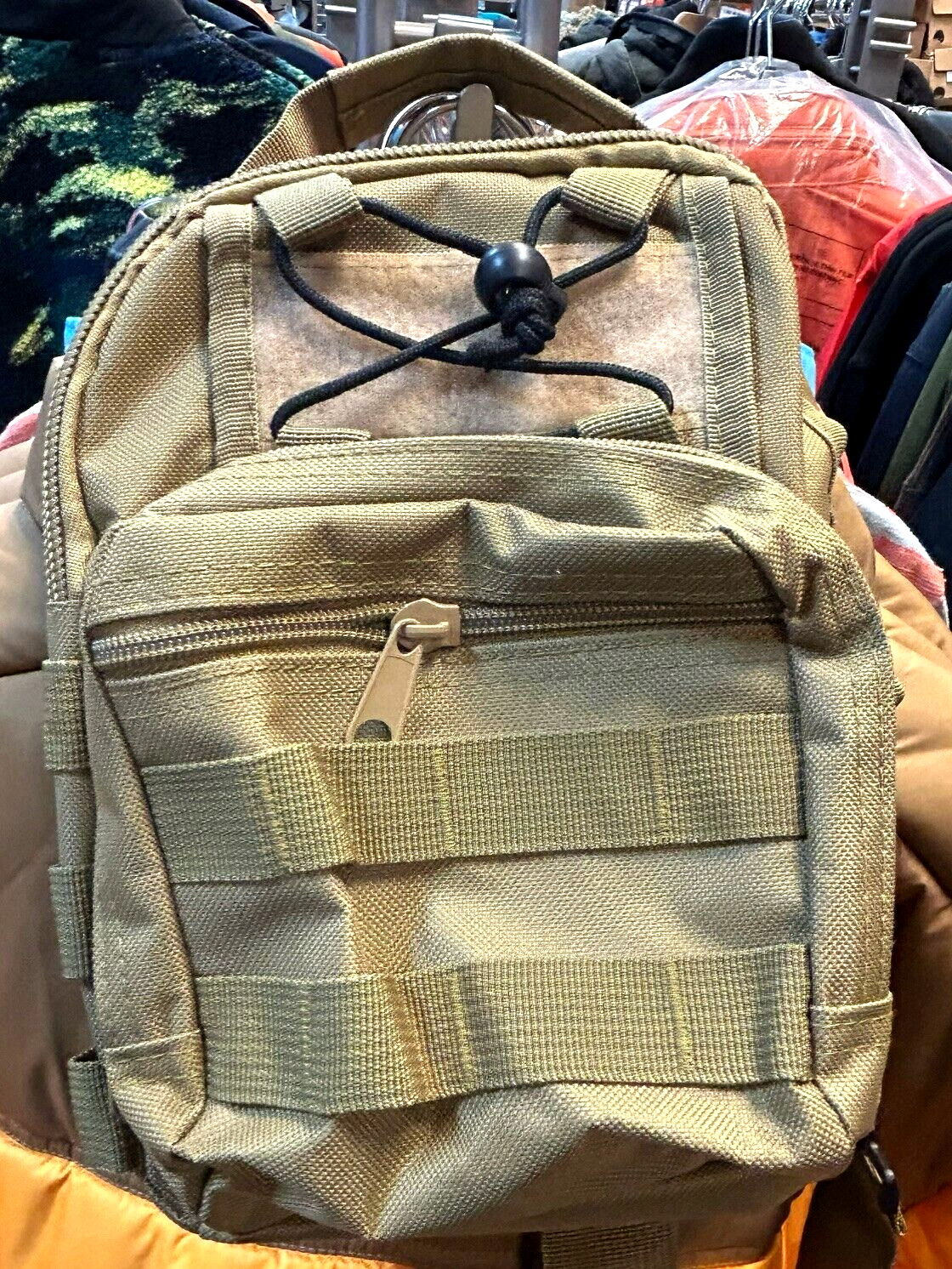 Shoulder Sling Bag Military Style Outdoor Compact Tan