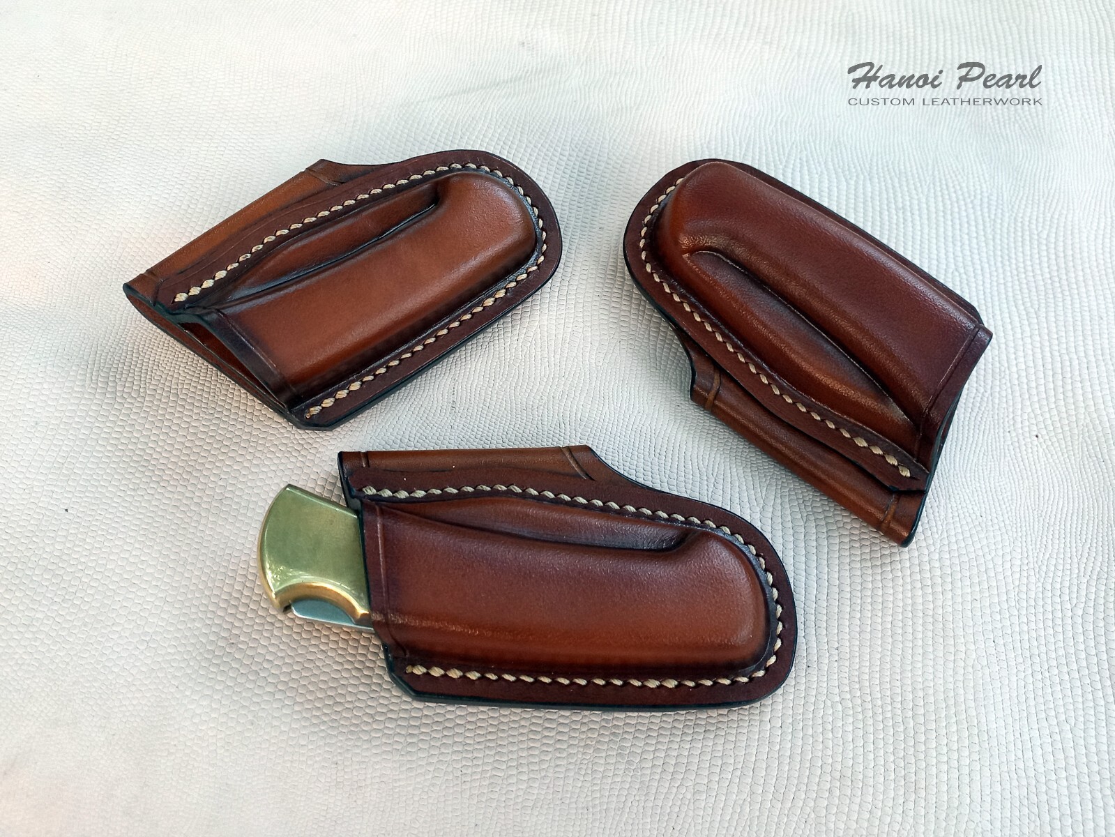Custom Left Handed Scout Carry Leather Sheath for Buck 112 Ranger