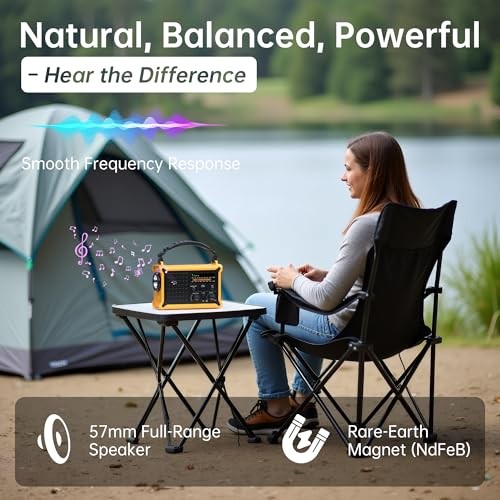 Weather Radios Portable AM FM NOAA Alert with Battery Backup 12000mAh Yellow