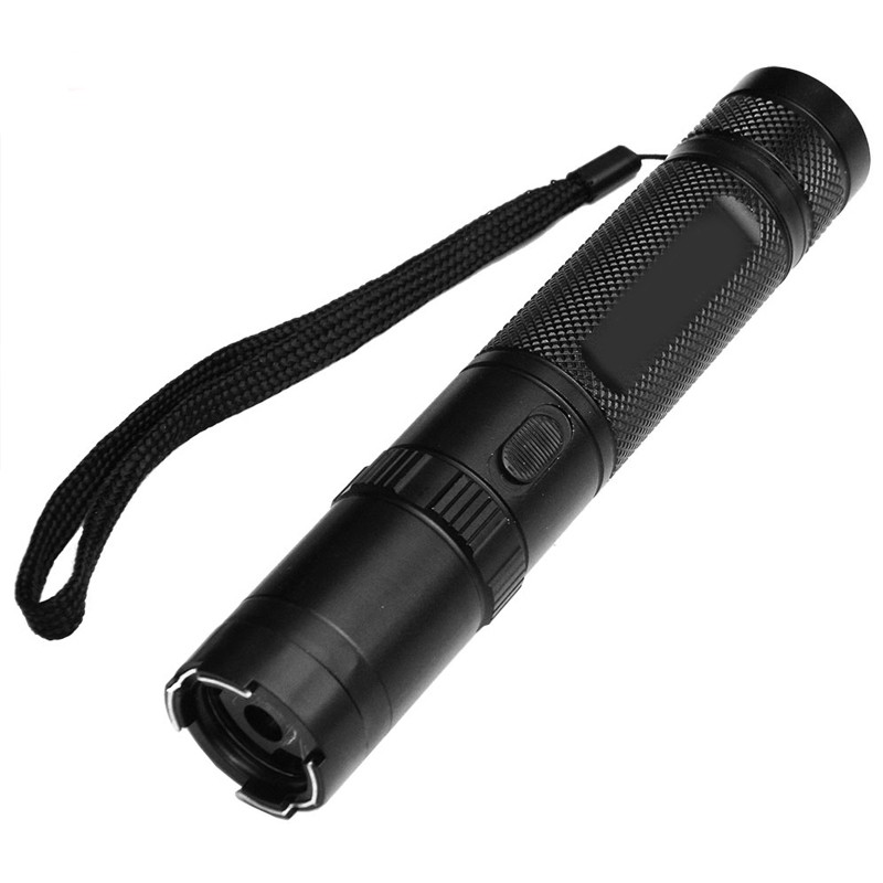 Black Tactical Flashlight Rechargeable Portable Outdoor Safety Device