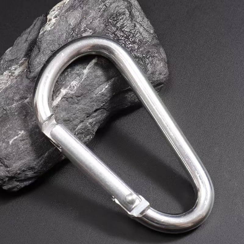 Aluminum Carabiner Clip, Carabeaner D Ring Shape,Spring Snap Key Chain Clip Hook