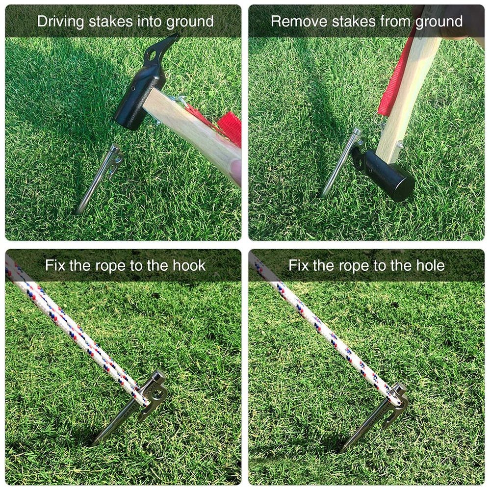 Tent Stake 20-40cm Length 8-10mm Dia Accessories Canopy Outdoor
