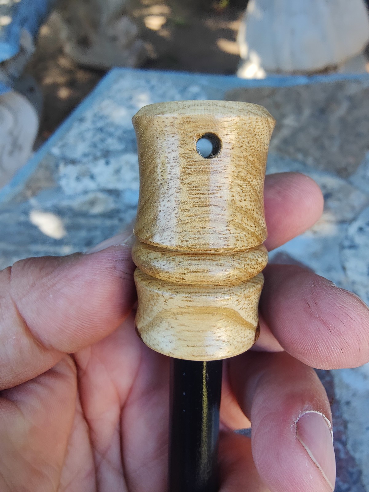 Bushcraft 5″ x 1/2 ” ferrocerium rod Black limba wood handle | | mischmetal