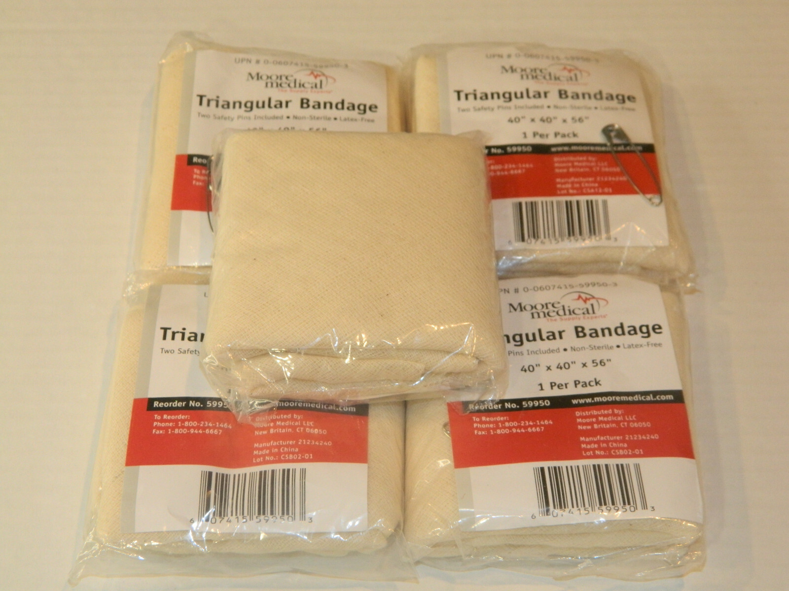 5 Pack Triangular Bandages 40″ Hospital EMT Emergency Survival First Aid Kits