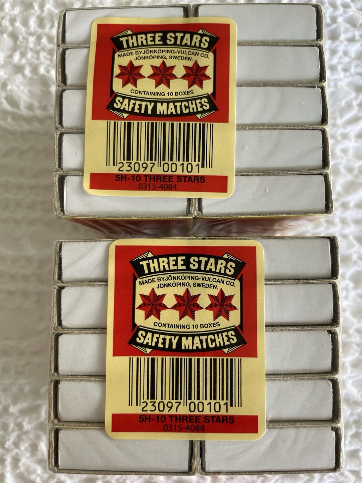 Swedish Camping Matches Three Stars Safety Matches 2 Packages-10 Boxes Per Pack