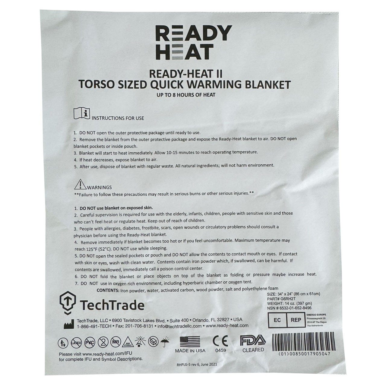 Ready-Heat II Torso Hypothermia Blanket