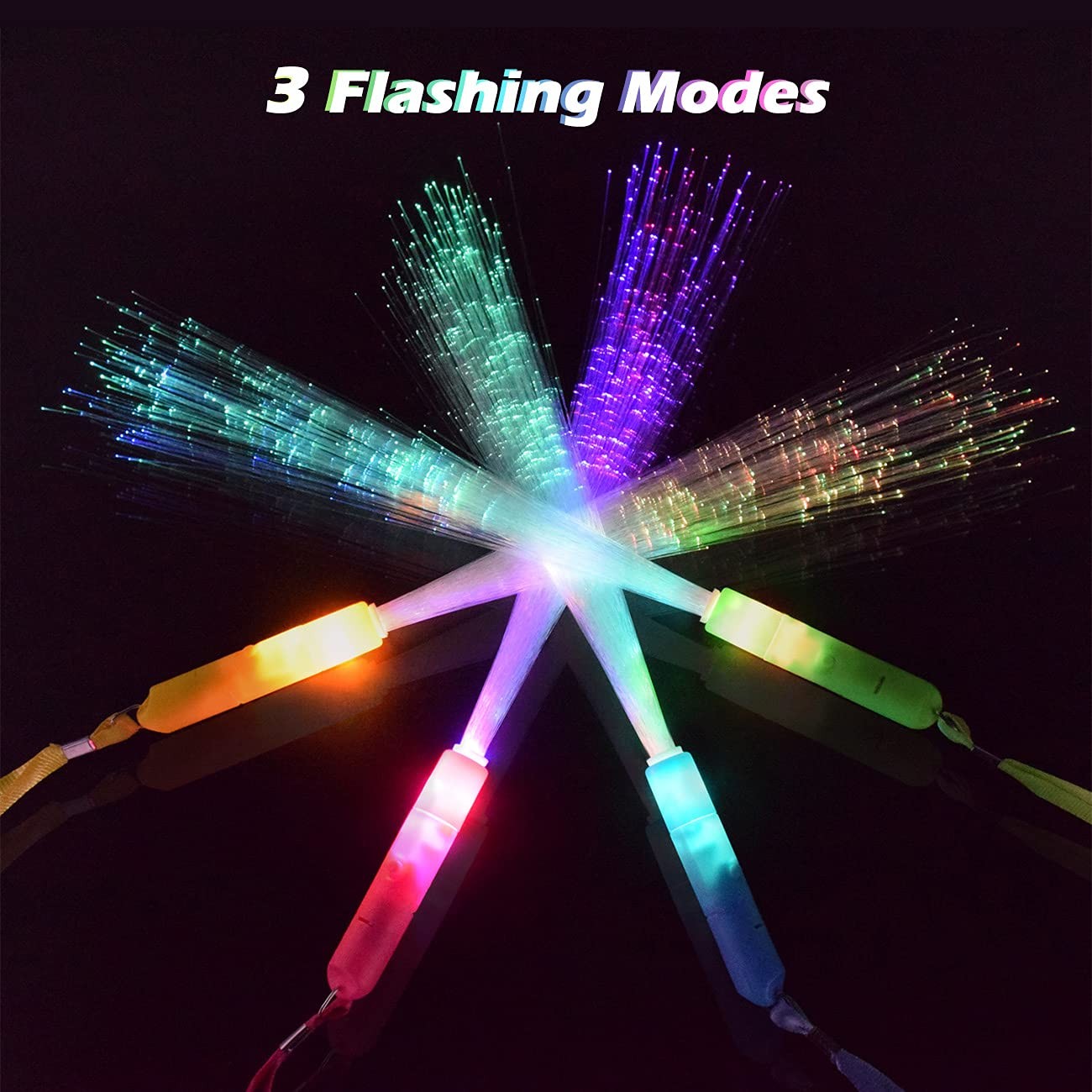 12 Glow Sticks Party Supplies, 3 Modes Color Flashing LED Light Sticks Glow in the…