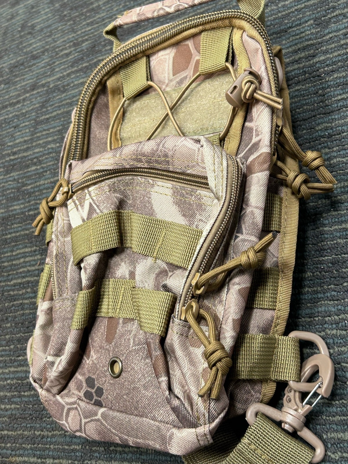 Shoulder Sling Bag Military Style Outdoor Compact Tan Python
