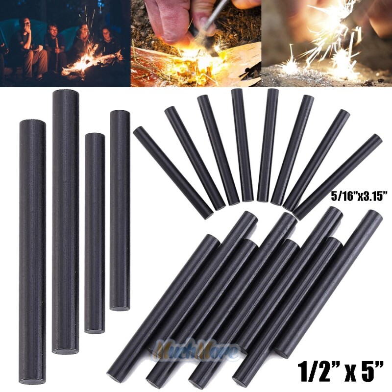 10X Huge 1/2×5” & 5/16×3.15″ Ferrocerium Ferro Magnesium Rod Flint Fire Starter