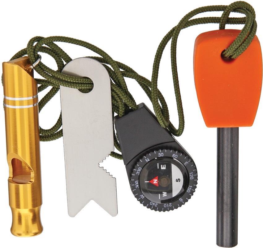 Marbles Knives Survival Combo Whistle Compass Ferrocerium Rod Striker Set 330