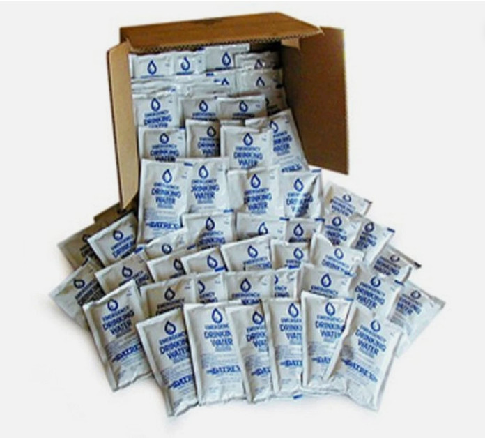 Emergency Water Pouch for Disaster or Survival, 125 ml Each