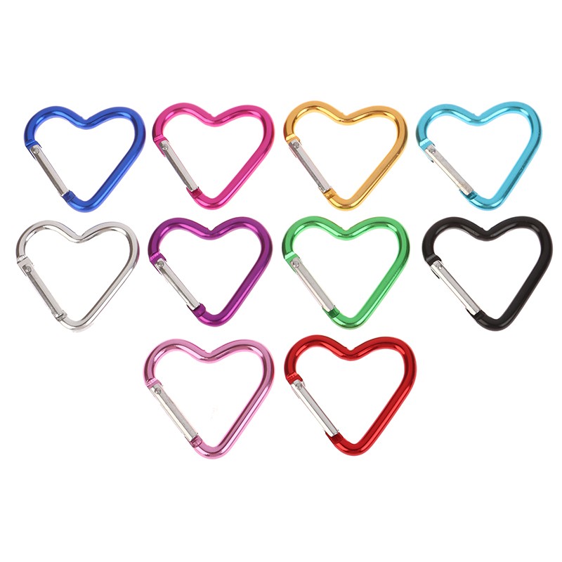 1Pc Heart-shaped Aluminum Alloy Carabiner Key Chain Clip Outdoor Keyring Hook