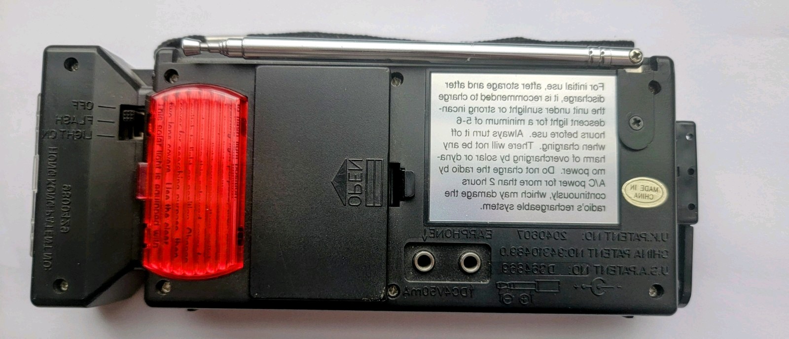 Solar, Battery,DC Crank AM/FM Radio,Flash Light Y2k