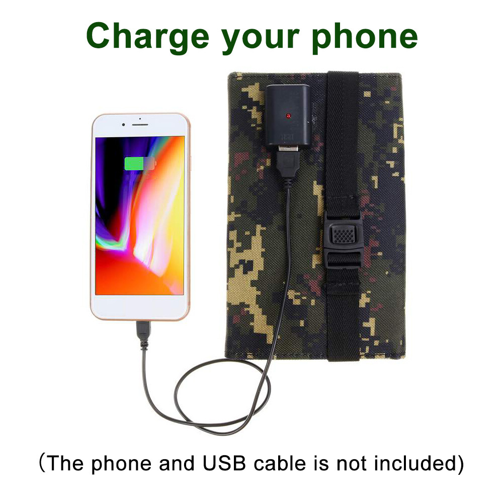 Folding 80W USB Solar Panel Power Bank Outdoor Camping Hiking Phone Charger US
