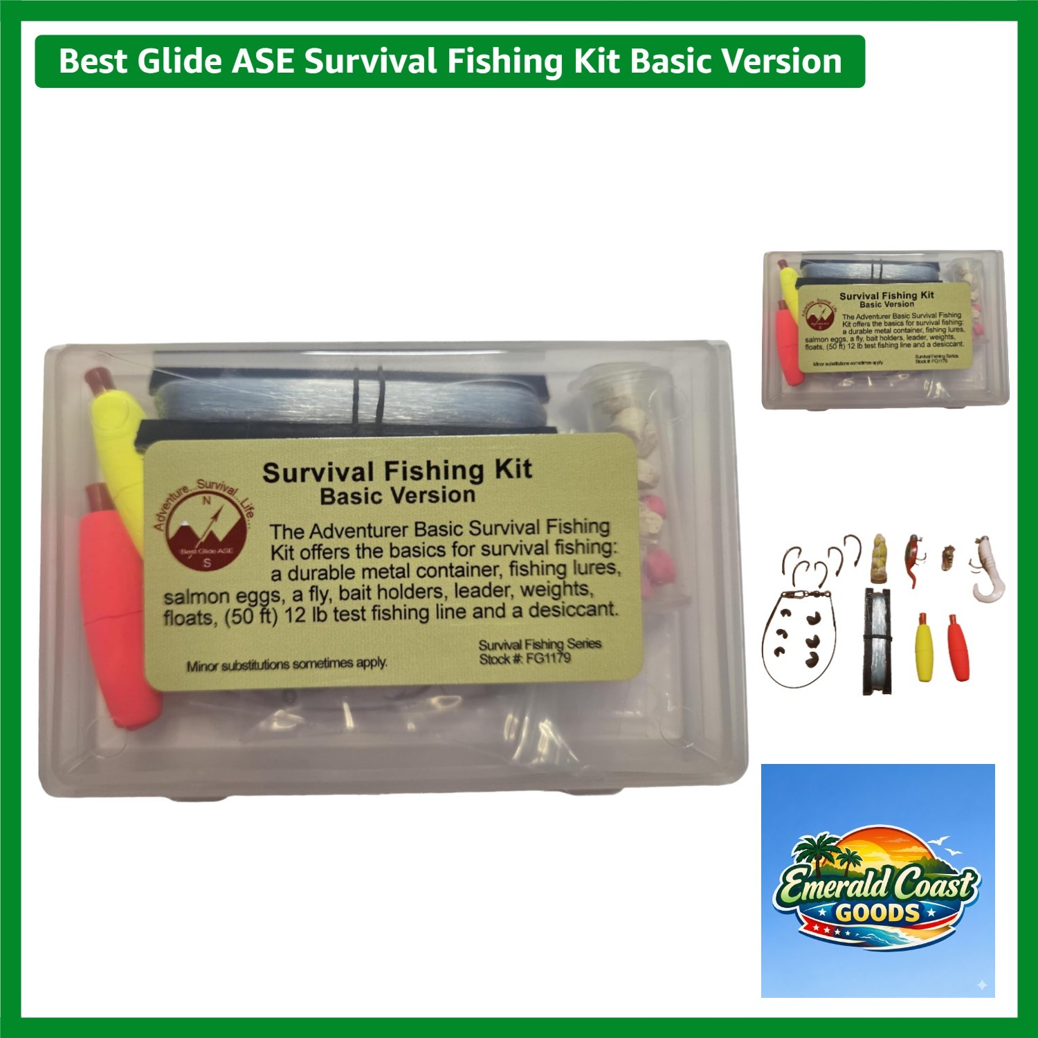 Basic Survival Fishing Kit – Lightweight & Portable 15-Piece Fishing Essentials