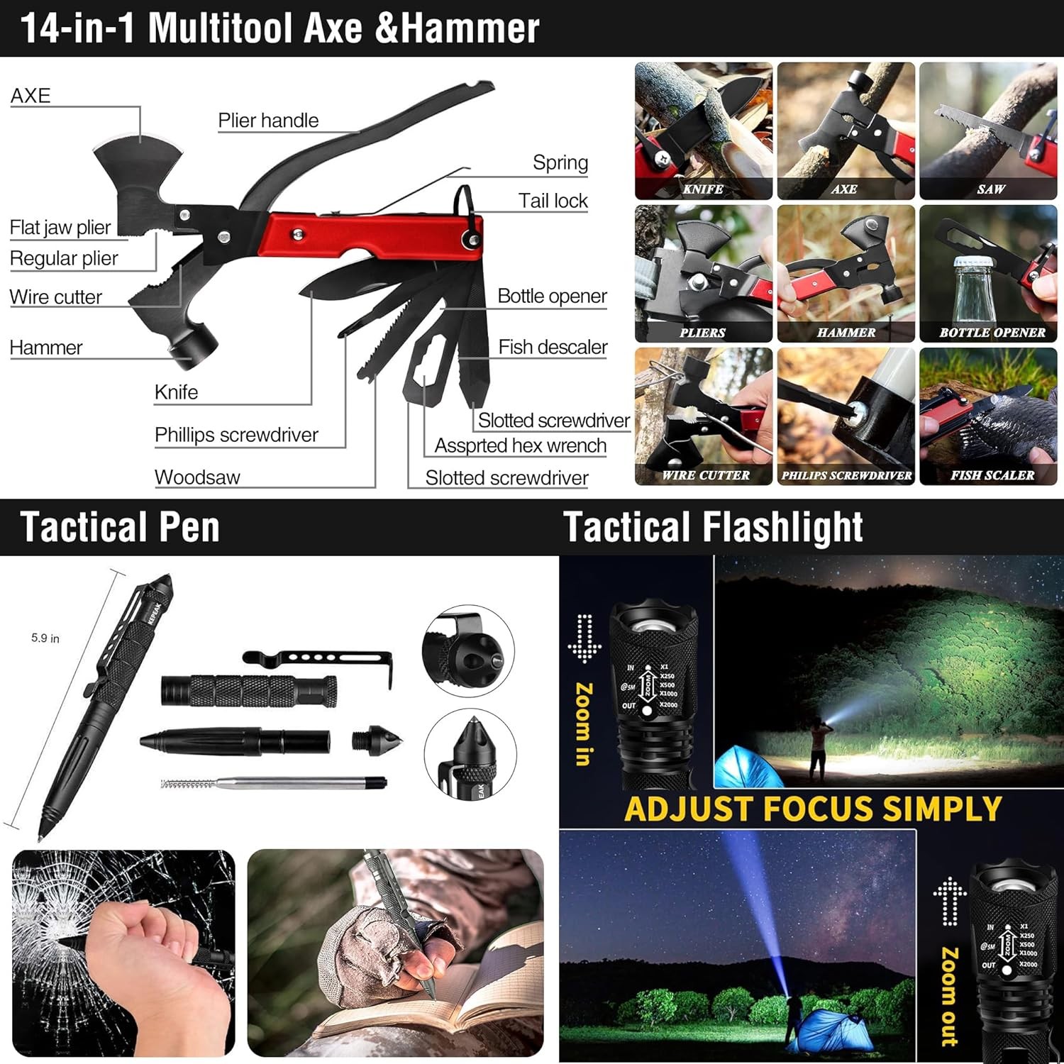 Survival First Aid Kit, 190 Pcs Survival Gear and Medical Supplies, Military IFA