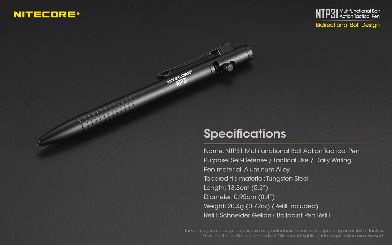 NITECORE NTP31 Bolt Action Aluminum Alloy Tactical Pen