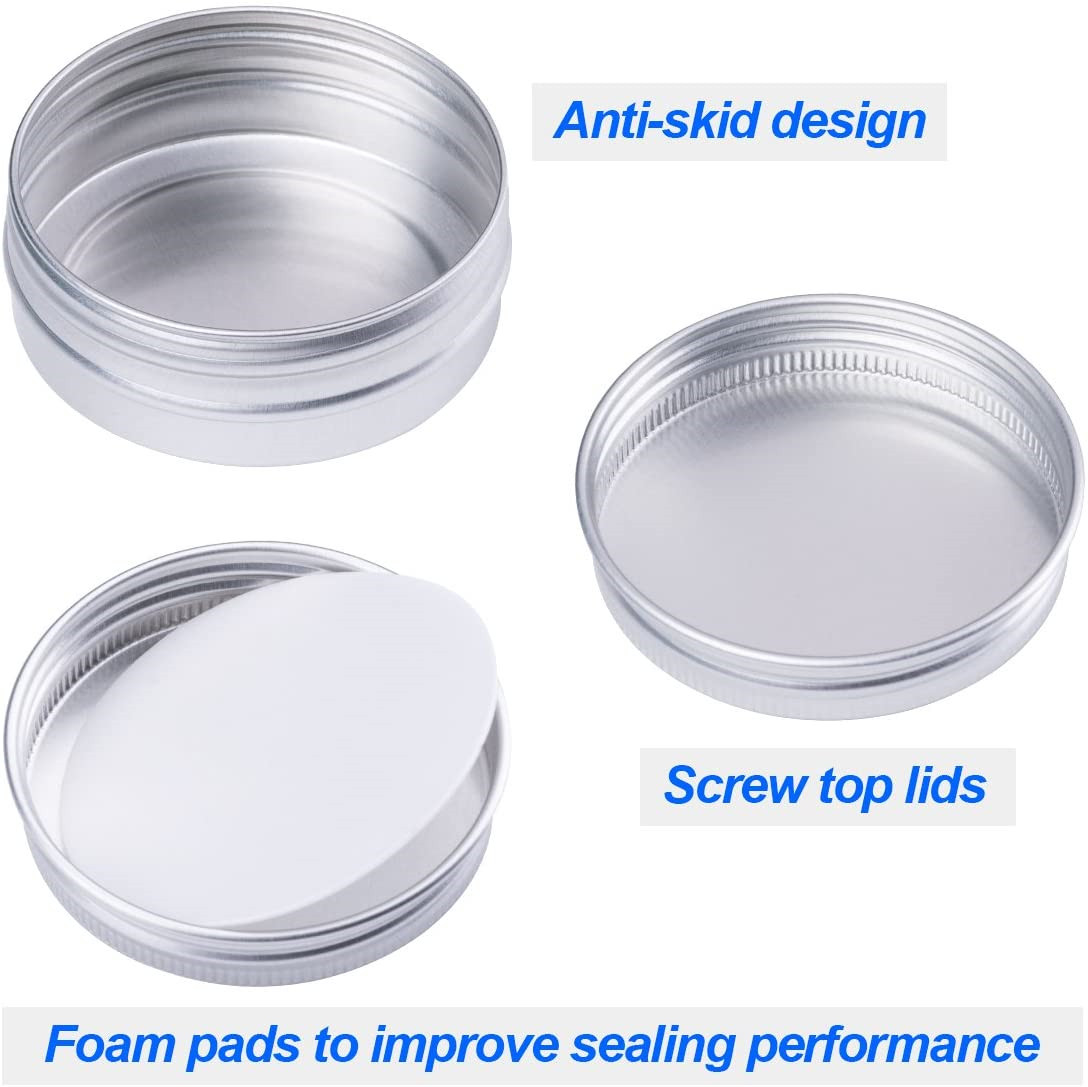 30 pcs Tin Cans Screw Top Round Metal Lip Balm Tins Containers with Lids 1oz