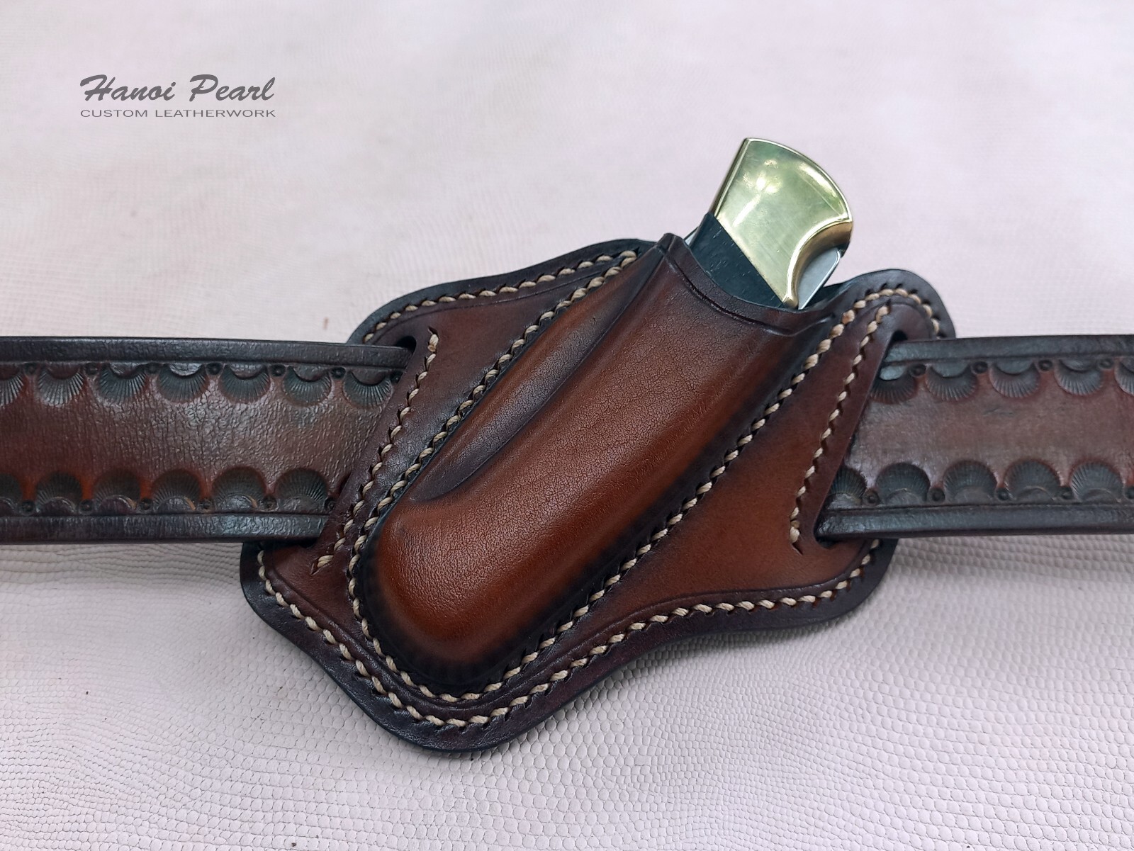 Buck 112 Custom Sheath | Strong-side 45 Degree Canted Leather Sheath