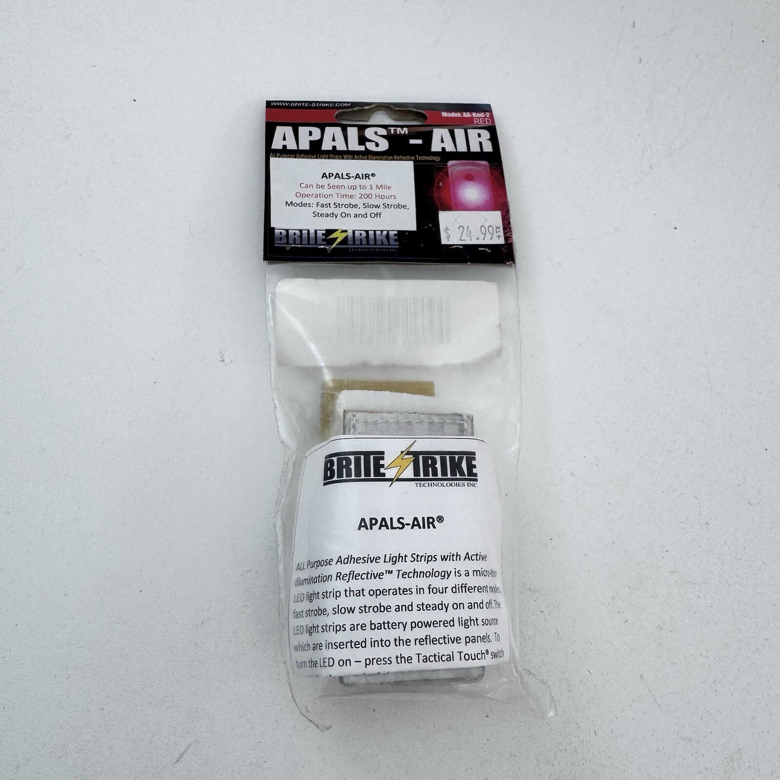 Bright Srike Apals-Air LED Light Strip Red All Purpose Adhesive Reflective A21
