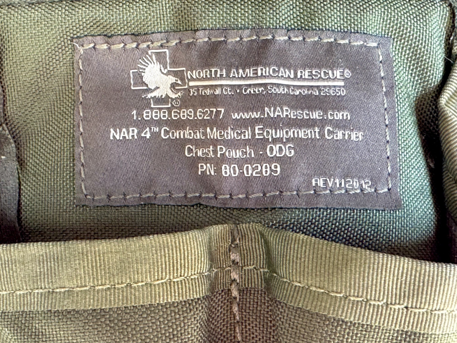 North American Rescue NAR-4 Chest Pouch Kit OD Green + NAR 6.25 Responder Shears